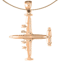 10K, 14K or 18K Gold Airplane Pendant