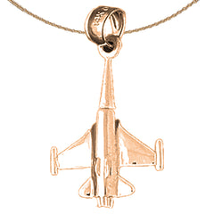 10K, 14K or 18K Gold 3D Airplane Pendant