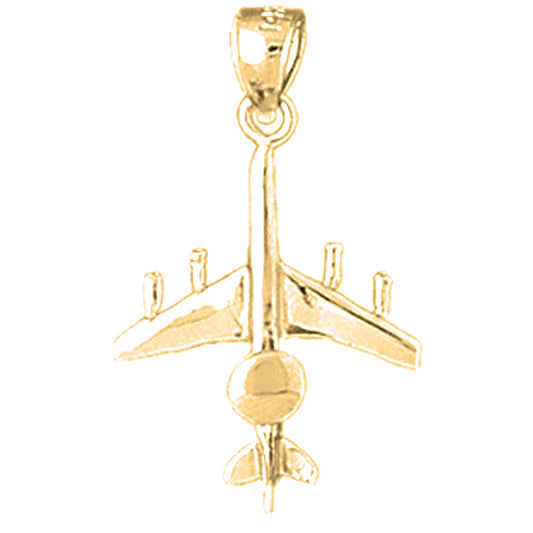 14K or 18K Gold Airplane Pendant