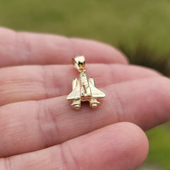 10K, 14K or 18K Gold Space Shuttle Pendant