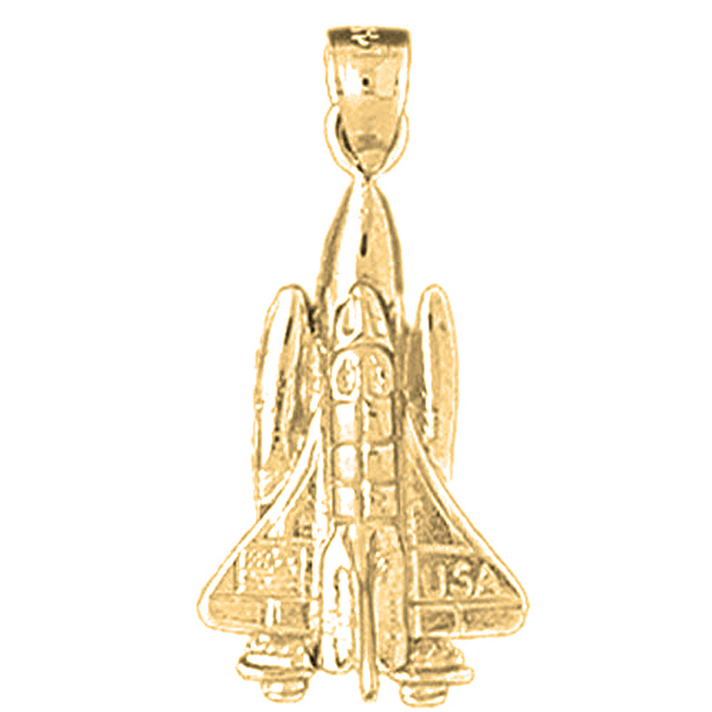 10K, 14K or 18K Gold Space Shuttle Pendant