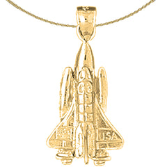 10K, 14K or 18K Gold Space Shuttle Pendant