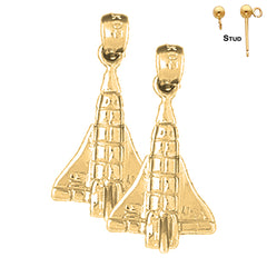Space Shuttle-Ohrringe aus 14-karätigem oder 18-karätigem Gold