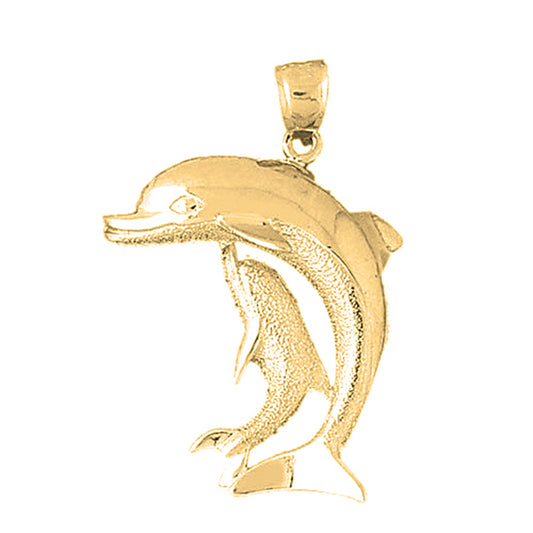 10K, 14K or 18K Gold Dolphin Pendant