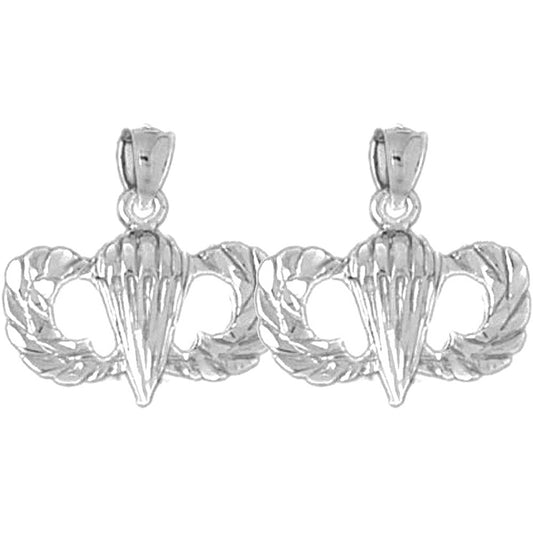 Sterling Silver 18mm United States Air Force Earrings