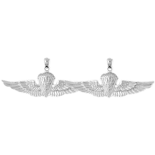 Sterling Silver 27mm United States Air Force Earrings