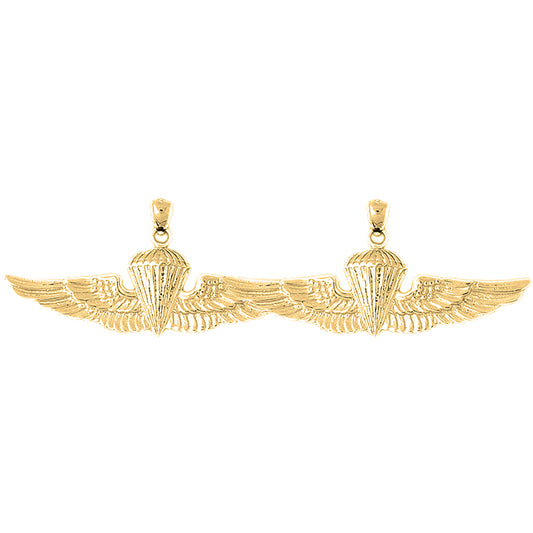 Yellow Gold-plated Silver 27mm United States Air Force Earrings
