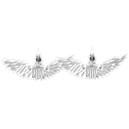 Sterling Silver 9mm United States Air Force Earrings