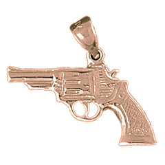 10K, 14K or 18K Gold Revolver Gun Pendant