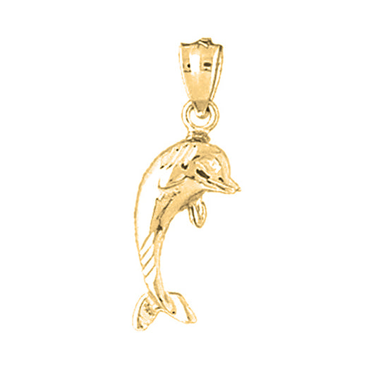 14K or 18K Gold Dolphin Pendant