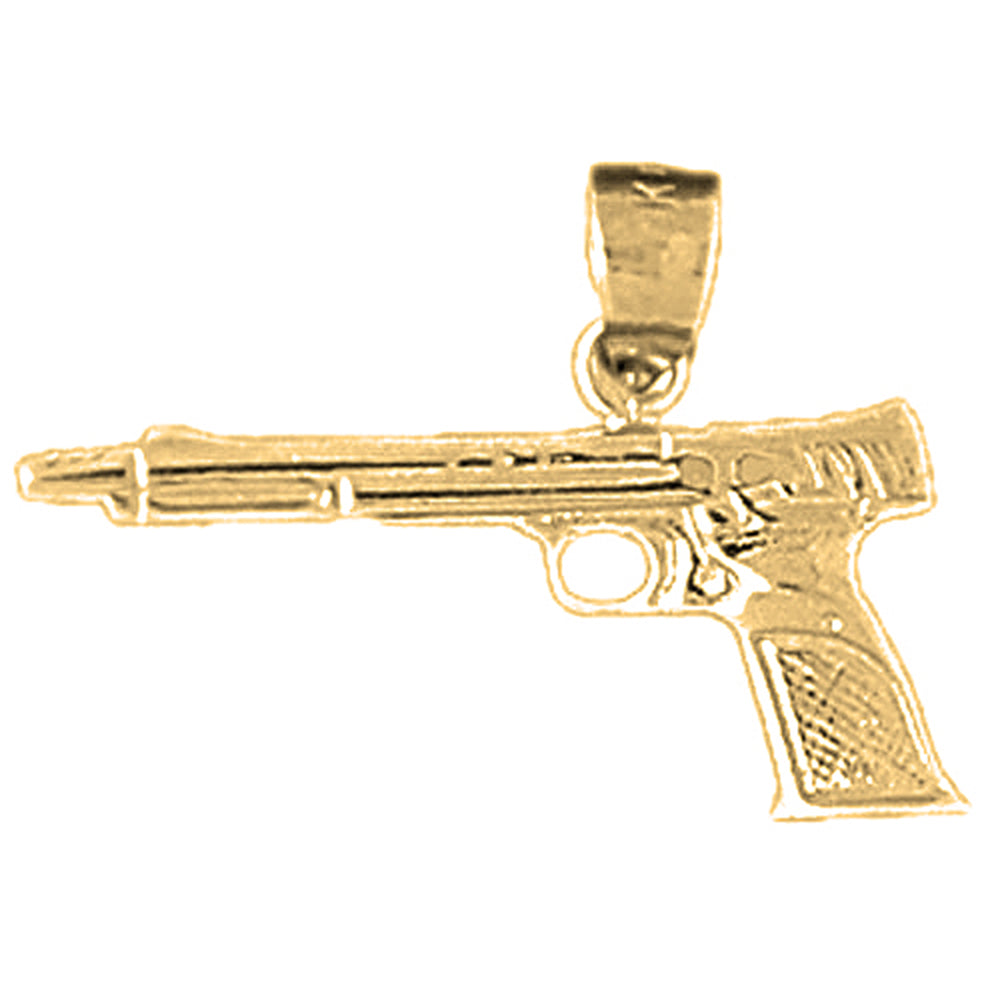 14K or 18K Gold Handgun Pendant