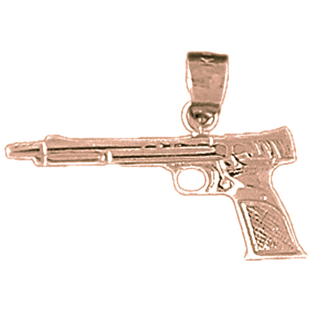 14K or 18K Gold Handgun Pendant