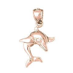 14K or 18K Gold Dolphin Pendant