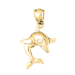 14K or 18K Gold Dolphin Pendant