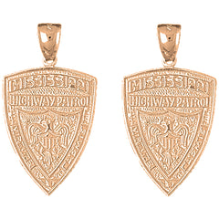 14K or 18K Gold 33mm Mississippi Highway Patrol Earrings