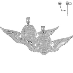 Sterling Silver 32mm Tucson Police Earrings (White or Yellow Gold Plated)