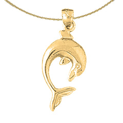 14K or 18K Gold Dolphin Pendant