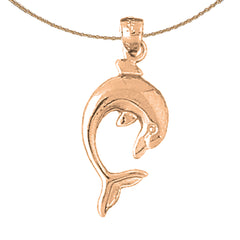 14K or 18K Gold Dolphin Pendant