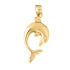 14K or 18K Gold Dolphin Pendant