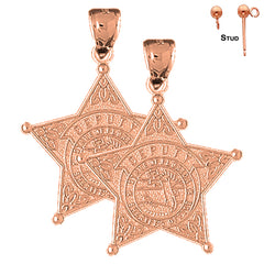 14K or 18K Gold State Of Florida Sheriff's Dept. Earrings