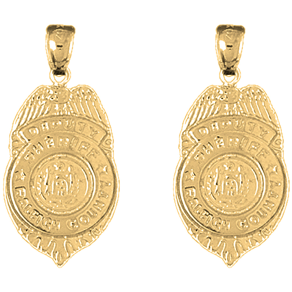 14K or 18K Gold 31mm Raleigh County Earrings