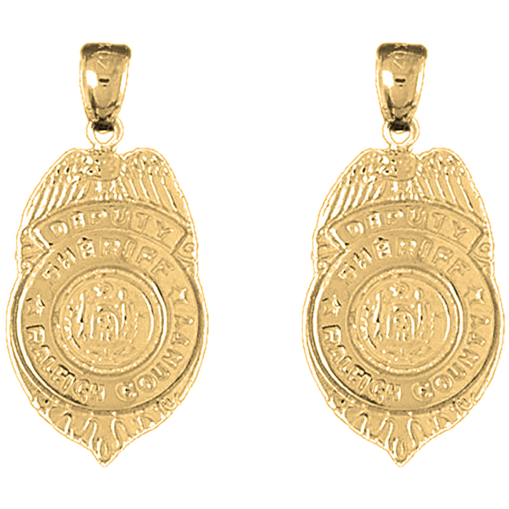 Yellow Gold-plated Silver 31mm Raleigh County Earrings