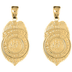 Yellow Gold-plated Silver 31mm Raleigh County Earrings