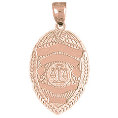10K, 14K or 18K Gold Scales of Justice Badge Pendant