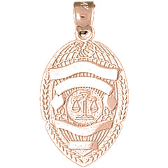 10K, 14K or 18K Gold Scales of Justice Badge Pendant
