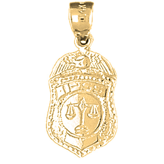 14K or 18K Gold IPSS Scales of Justice Badge Pendant
