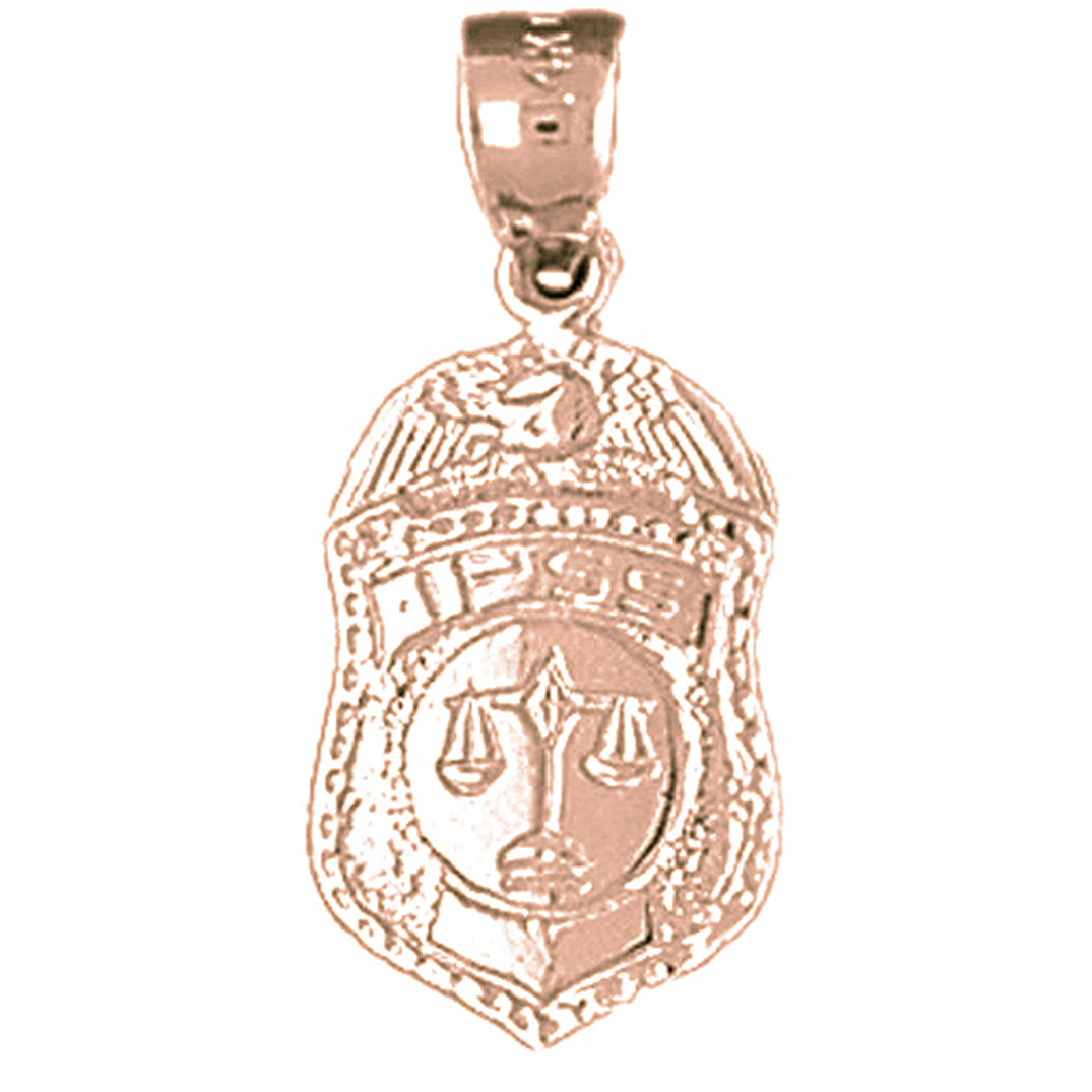 14K or 18K Gold IPSS Scales of Justice Badge Pendant