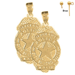 14K or 18K Gold Long Beach Police Earrings