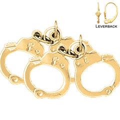 21 mm Handschellen-Ohrringe aus Sterlingsilber (weiß- oder gelbvergoldet)