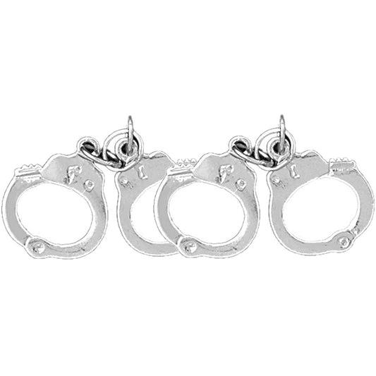 Sterling Silver 21mm Handcuffs Earrings