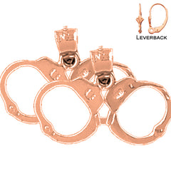 14K or 18K Gold Handcuffs Earrings