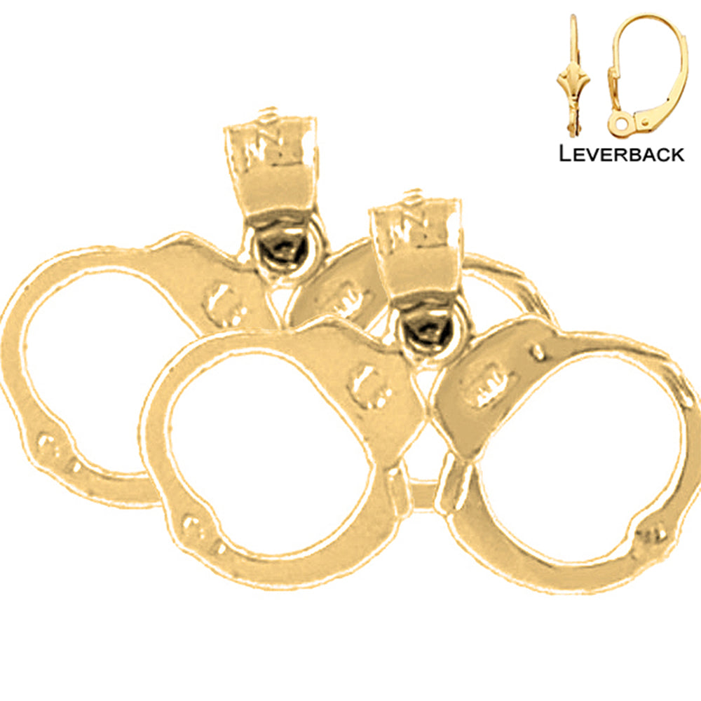 14K oder 18K Gold Handschellen Ohrringe