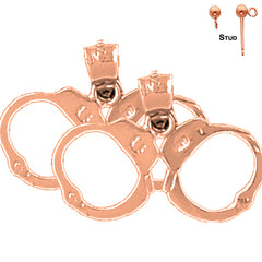 14K or 18K Gold Handcuffs Earrings
