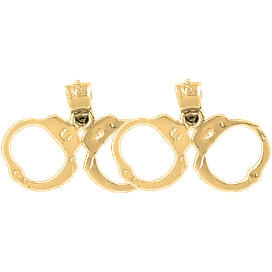 Yellow Gold-plated Silver 17mm Handcuffs Earrings