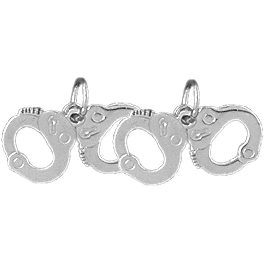 Sterling Silver 16mm Handcuffs Earrings