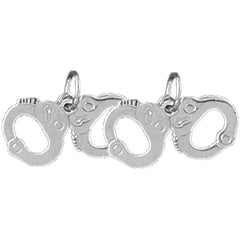 Sterling Silver 16mm Handcuffs Earrings
