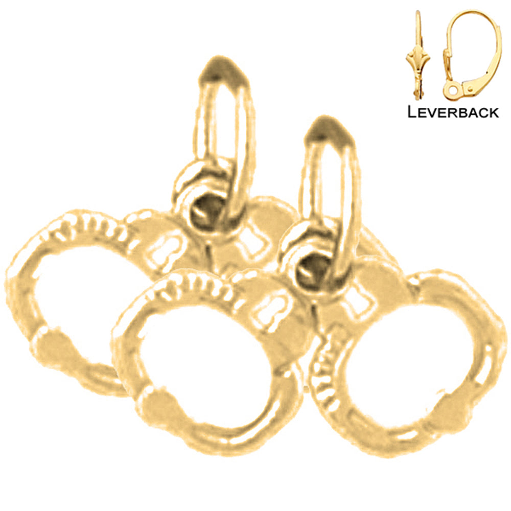 14K or 18K Gold Handcuffs Earrings