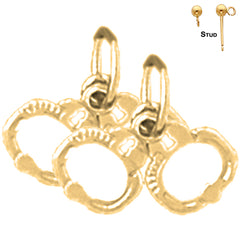 14K oder 18K Gold Handschellen Ohrringe