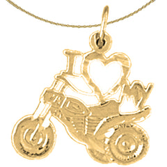 Colgante I Love My Trike de oro de 14 quilates o 18 quilates