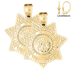 14K or 18K Gold California Highway Patrol Earrings