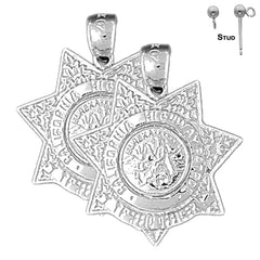 Ohrringe aus 14-karätigem oder 18-karätigem Gold der California Highway Patrol