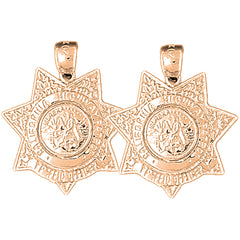 14K or 18K Gold 25mm California Highway Patrol Earrings