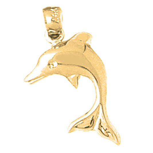 14K or 18K Gold Dolphin Pendant