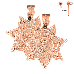 14K oder 18K Gold San Bernardino Polizei Ohrringe