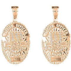 14K or 18K Gold 31mm Inglewood Police Earrings