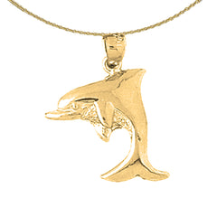 14K or 18K Gold Dolphin Pendant